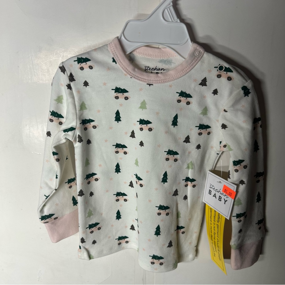 Cute Tree and Car Print Baby Pajamas 6m-12m - Picture 3 of 8